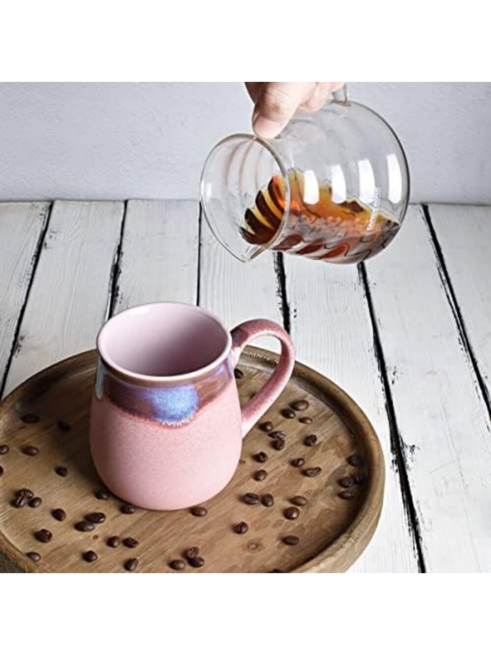 Large Pink Ceramic Coffee Mug - 21 Oz Big Tea Cup for Home & Office, Microwave - Picture 5 of 6